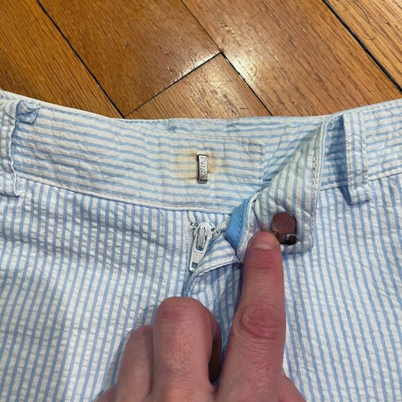 Preppy Seersucker Shorts by TF Laurence Size 5 Sharks Embroidered READ DESCRIPT - Picture 9 of 11